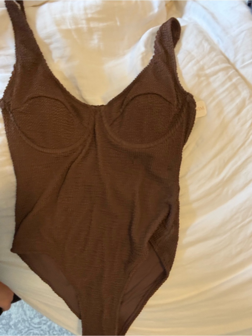 Somerfield Swim Brown Textured Scoop-Neck Bodysuit